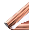 Close-up of Two Pack 10 Yard Flower Wrapping Paper 22.83 Inch Waterproof Metallic Floral Bouquet Paper showing bronze roll edge.