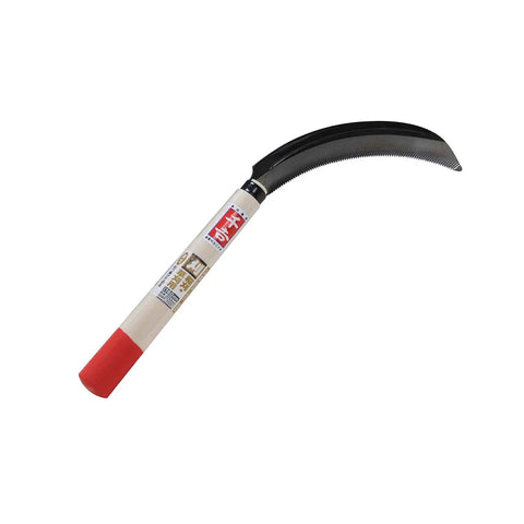 Left Handed Saw Scythe For Weeding And Rice Cutting All Steel Blade 6.3 Inch Length Durable Garden Tool with red handle and curved blade