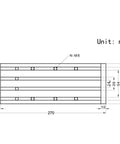 Diagram showing dimensions for 150mm Travel Dual Optical Axis Ballscrew SFU1605 Kit with NEMA23 Stepper Motor for CNC applications.