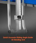 Sliding angle guide on 24 Inch Industrial Magnetic Pan And Box Heavy Duty Sheet Metal Brake Workhorse for precise bending.