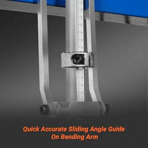 Sliding angle guide on 24 Inch Industrial Magnetic Pan And Box Heavy Duty Sheet Metal Brake Workhorse for precise bending.
