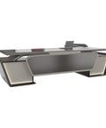 Next Level Executive Boss Desk With Floating Island Top And Thickened Surface Featuring Ample Storage Compartments, sleek design, modern angles.