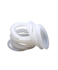 Pro Grade White Silicone O Ring Gasket Assortment Kit For Food Grade Sealing 2mm Cross Section 5 To 80mm Diameter 10 Or 50 Pieces, stacked rings