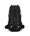 Front view of 60L Camping Backpack For Hiking And Travel Durable Nylon Rucksack With Ergonomic Padded Straps Large Capacity Trekking Bag