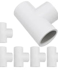 Three Quarter Inch SCH40 PVC Tee Fitting Connector White For Home Plumbing, durable pipe joint, 6-pack for DIY projects