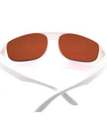 Top Shelf Slick Laser Protective Glasses For YAG And KTP Q Switched Clinics with brown lenses and white frames for eye safety.