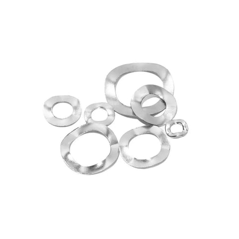 Heavy Duty Crinkle Wave Washer Set 350 Pcs Stainless Steel 304 Gasket Kit For M3 M4 M5 M6 M8 M10 M12 Spring Lock Washers With Wide Surface Area For Auto Bike Machinery And DIY Fastening, assorted sizes