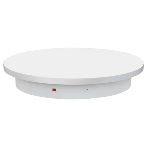 Super Heavy Duty Motorized Turntable With Speed Adjustable Base For Human 3D Scan And Store Display showcasing Massive 660 Lb Load Capacity visible from top angle, 23-inch white platform.