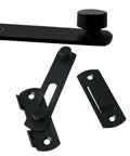 Top Shelf Matte Black Stainless Steel Gate Latch Flip Lock Safety Door Bolt components, featuring a sleek design for easy installation.