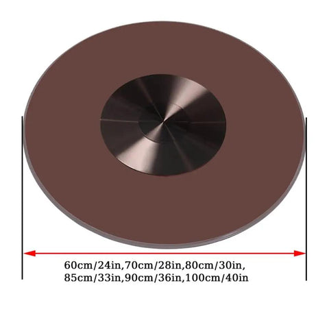Heavy Duty Tempered Glass Lazy Susan Turntable For Dining Tables Super Slick Rotating Serving Platter 40 Inch Kitchen Buffet Tray top view with size details