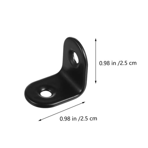 Black L Shape Corner Brackets Set Of 18 With Screws Stainless Steel Right Angle Fasteners For Chests Shelves And Cabinets