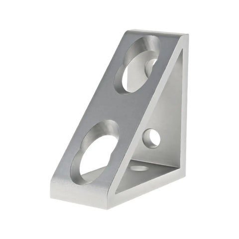 Heavy Duty 90 Degree Aluminum Corner Gusset L Bracket For 80 By 20 Extrusion, Inside Corner Support With Four 0.281 Inch Holes