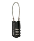 Small Stainless Steel Combination Cable Lock For Overland Truck Racks Custom Combo Code Security Tumbler Rubber Coated Cable close-up view