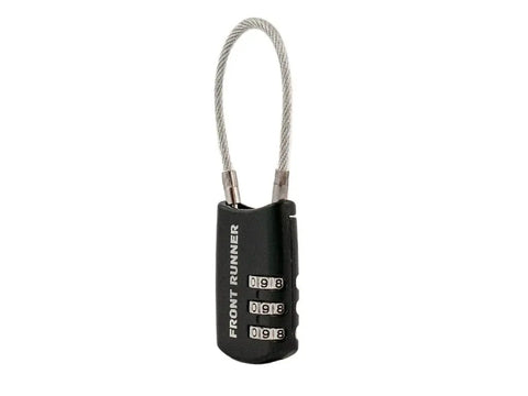 Small Stainless Steel Combination Cable Lock For Overland Truck Racks Custom Combo Code Security Tumbler Rubber Coated Cable close-up view
