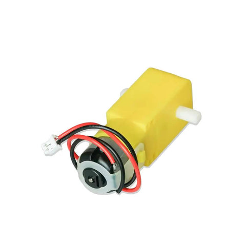 6V DC Geared Motor With Pre Soldered Wires And JST 2 Pin 2.0mm Connector For DIY Robotics Arduino And Raspberry Pi High Torque Dual Shaft 250 RPM Ready To Roll Plug And Play, yellow plastic gearbox, dual shaft