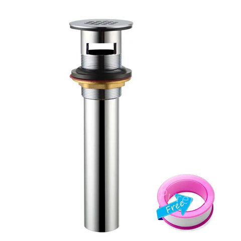 Brass Chrome Grid Drain Strainer With Overflow For Bathroom Sink No Fuss Maintenance Free Keeps Earrings And Rings From Falling In