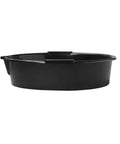 Heavy Duty Vehicle Service Drain Pan With Guide Lip Design For Smarter Oiling Jobs, 6.5L HDPE round basin viewed from the side.