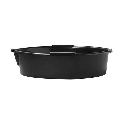 Heavy Duty Vehicle Service Drain Pan With Smart Guide Lip For Easy Oil Transfer And Spotless Cleanup, 37cm round HDPE basin.