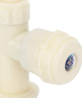Maqulae ABS Plastic Kitchen Sink Faucet, G1/2in Single Cold Rotating connection detail, light-colored ABS plastic construction.