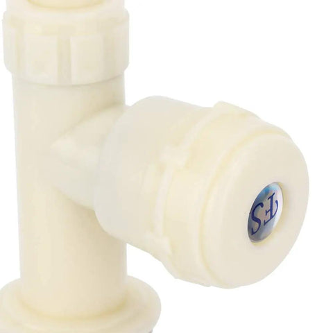 Maqulae ABS Plastic Kitchen Sink Faucet, G1/2in Single Cold Rotating connection detail, light-colored ABS plastic construction.