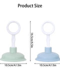 Compact Handheld Drain Plunger Kit For Kitchens And Bathrooms, Mini Clog Remover Tool, green and blue with size dimensions