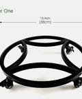 15 Inch Plant Caddy With Wheels Heavy Duty Construction Supports Up To 300 Lbs With Brakes Polyurethane Silent Swivel Casters