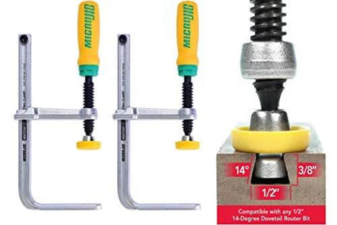 Matchfit Dovetail Clamps DVC 538K2 with X Pad set showing 2 clamps and dovetail groove compatibility for jigs and fixtures