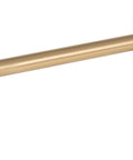Malin Collection Cabinet Pull Warm Brass Finish With 5 1/16 Inch Mounting Centers, Overall Length 5 3/4 Inches, side view.