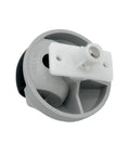 Front omni-directional wheel for Roborock vacuum cleaner; grey caster with white mounting bracket.