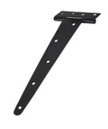Beefy Heavy Duty T Shape Door Hinges With Screws 2 Inch Black Iron Wrought Hardware Rotates 270 Degrees on white background