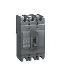 Built Like A Tank Moulded Case Circuit Breaker With Three Pole Three Device Setup And Tm125 Rating side view of heavy duty circuit breaker