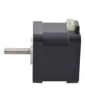JOYNANO Nema 17 stepper motor, black aluminum body, silver shaft, top white 4-pin connector