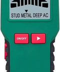 Pro Level Wall Detector And 4 In 1 Stud Finder Featuring Crisp Digital Screen To Ace Home Upgrades By Snagging Hidden Wood Metal Ac Wires Center Scanner Tool in green with display.