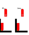 Diagram showing 6R and 3C silicone pads from Ten Piece Caulking Tool Kit With Silicone Finishing Tools For Tight Areas