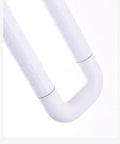 Close-up of the Slick Flip Up U Shaped Stair Handrail Wall Mount Railing For Steps with a beefy folding grab bar.