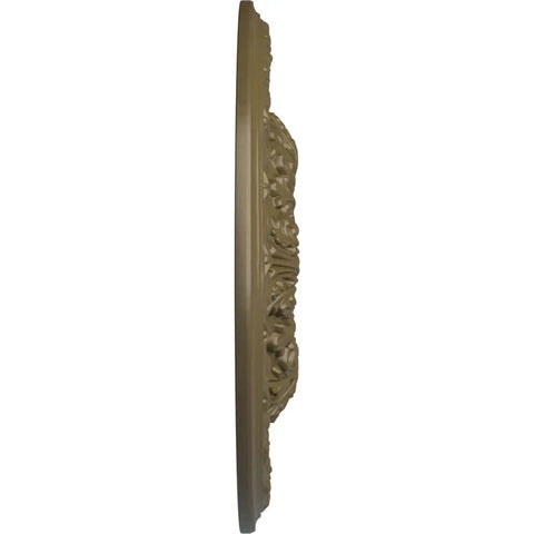 Side view of Granada Ceiling Medallion 23 3/8 In Outer Diameter 3 5/8 In Inner Diameter Lightweight Canopy Accent Mississippi Mud Finish