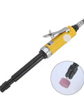 High Speed 25000 RPM Pneumatic Air Pen Die Grinder Delivers Hella Precision For Grinding Milling And Engraving shown at an angle with attached grinding bit.