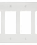 4 Gang Decora GFCI Wall Plate Midway Size White PJ264 W Thermoplastic Nylon Construction With Smooth Finish For Home And Office