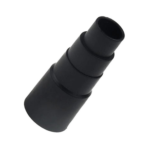 Angled side view of black rubber stepped reducer sleeve for vacuum cleaner, pack of 3