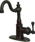 English Vintage Bar Faucet In Oil-Rubbed Bronze, Built To Last Solid Brass Deck Mount With Single-Handle, 1/2-14 NPSM Connection
