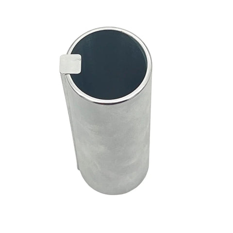 Crankshaft adapter, metal cylinder with black circular top and side tab