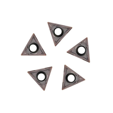 Pro Grade Carbide Turning Inserts For Lathe TCMT16T304 60 Degree Diamond, 5 Pieces shown from top view