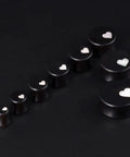 Wood Ear Gauges 1 Pair Set Double Flared Saddle Plugs And Tunnels With Heart Logo Earrings Expander Stretchers In The Same Size 0g to 1in