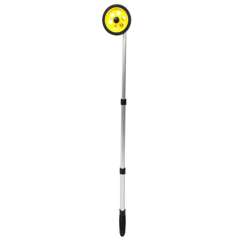 FTVOGUE Measuring Wheel with yellow wheel, aluminum telescopic handle, 4.2in, extends to 39.8in, ideal for layout and surveys.
