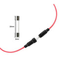 Beefed Up Inline Fuse Holder 5 x 20mm With 16 AWG Wire 32V 20A Fast Blow Screw Type Pack Of 15 Waterproof Inline Fuse Holder shown with included fuse