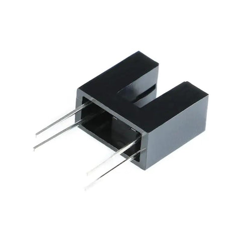 Close-up of 20 Pack Transmission Type Photoelectric Switch Optical Interrupter Sensor Slot Optocoupler, black plastic housing