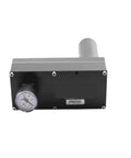 Front view of Industrial Vacuum Generator VA3170S for automation and packaging lines, showing vacuum gauge and durable construction.