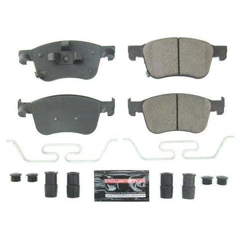 PowerStop front brake pad kit with hardware; Z23 carbon-fiber ceramic pads for Acura Integra 2023–25 and Civic 2022–25
