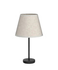 Cozy Two Pack Space Saving Bedside Table Lamps With Fabric Shade, 15 Inch Nightstand Lamps, Black Finish with light fabric shade