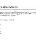 Compatible models list for Magura Hydraulic Disc Brake Bleed Kit For Magura Brakes MTB Bike Maintenance Kit With Reusable Syringes.